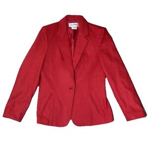 Vtg Japanese Brand Slices‎ Red Sz 7 Small Medium Suit Coat Blazer Wool Blend